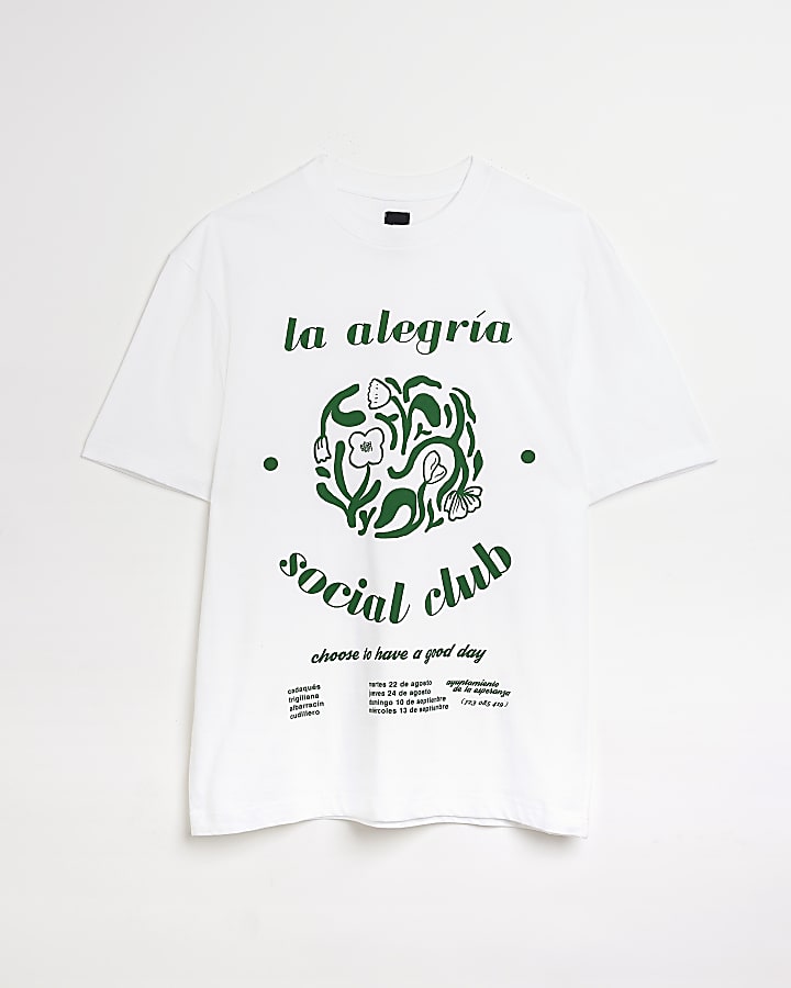 White Regular fit graphic Social Club T-shirt