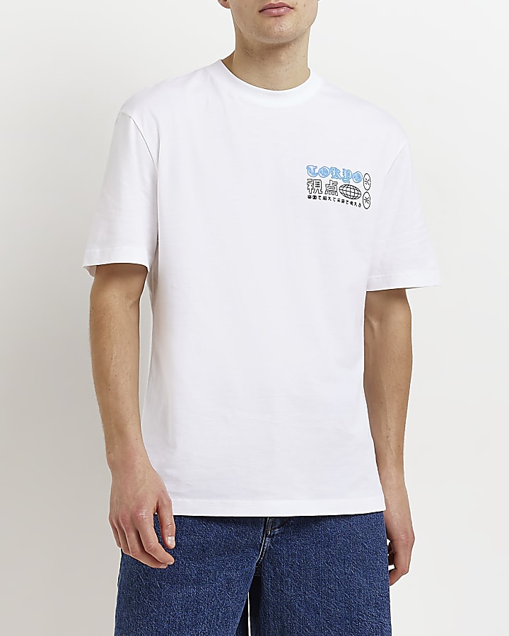 White Regular fit graphic t-shirt