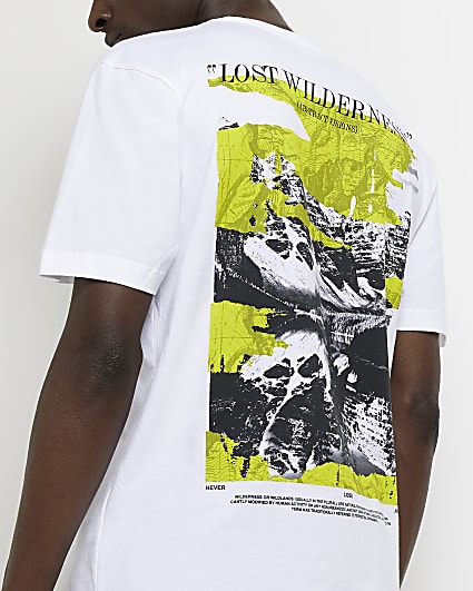White Regular fit graphic Wilderness t-shirt