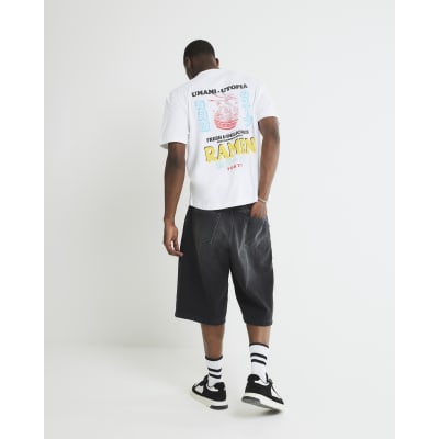 White Regular Fit Japanese Ramen T-Shirt