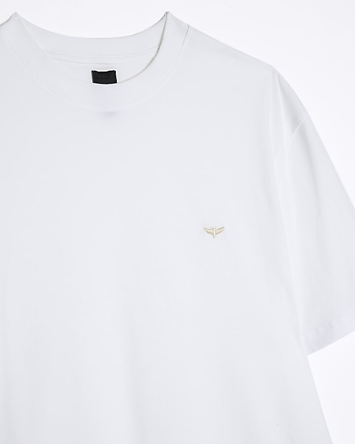 White regular fit moth t-shirt