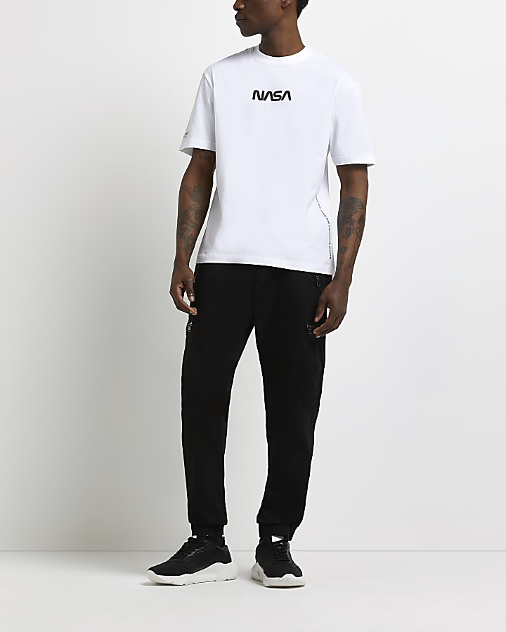 White regular fit NASA branded t-shirt