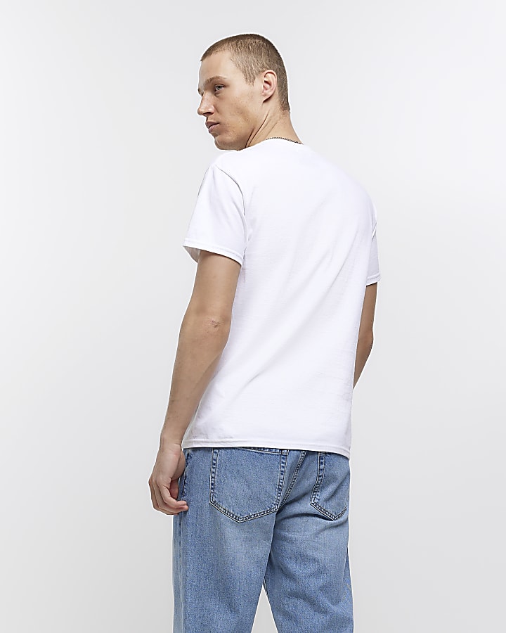 White regular fit Nirvana t-shirt