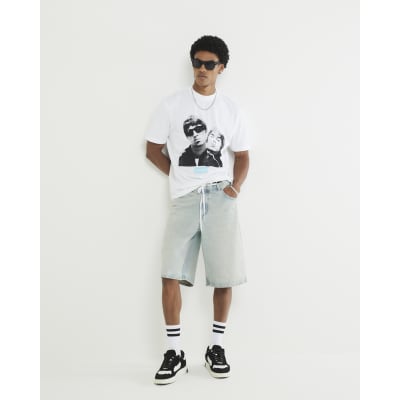 White Regular Fit Oasis Band T-Shirt
