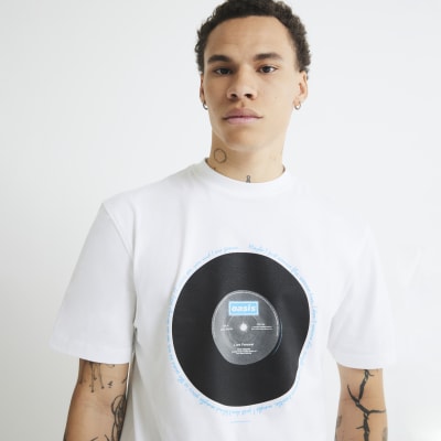 White Regular Fit Oasis Vinyl T-Shirt