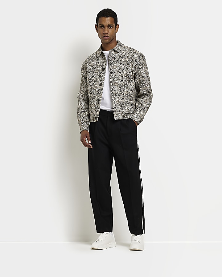 White regular fit paisley print Smart Jacket