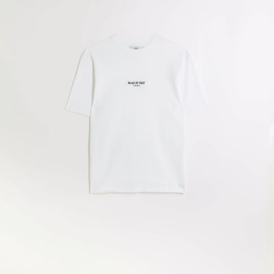 River Island Flocked Monogram Cotton Piqué T-Shirt - ShopStyle