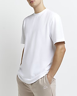 White regular fit Pique t-shirt