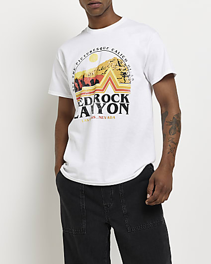 White regular fit Red Canyon graphic t-shirt