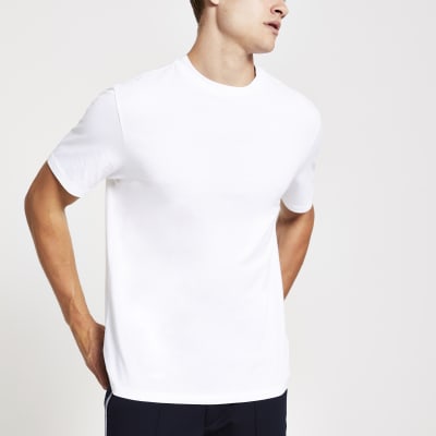 mens white muscle fit shirt