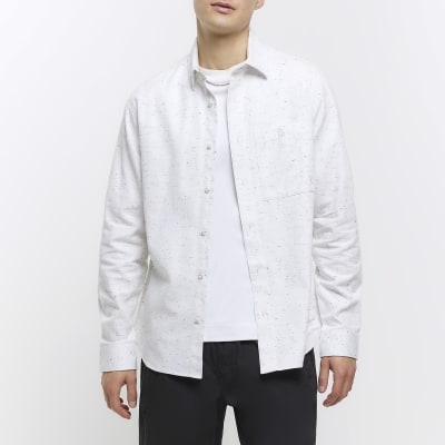 River island mens long best sale sleeve shirts