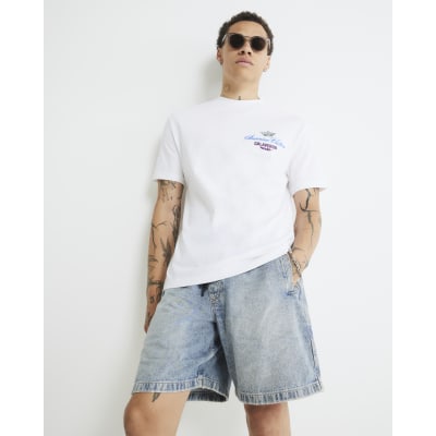 White Regular Fit Sunrise Vistar T-Shirt