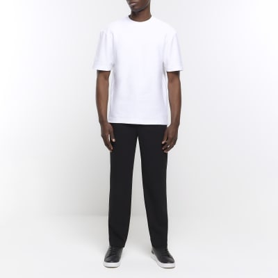 White regular fit twill tshirt River Island
