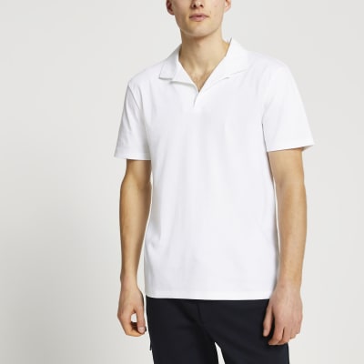 white short sleeve revere collar shirts