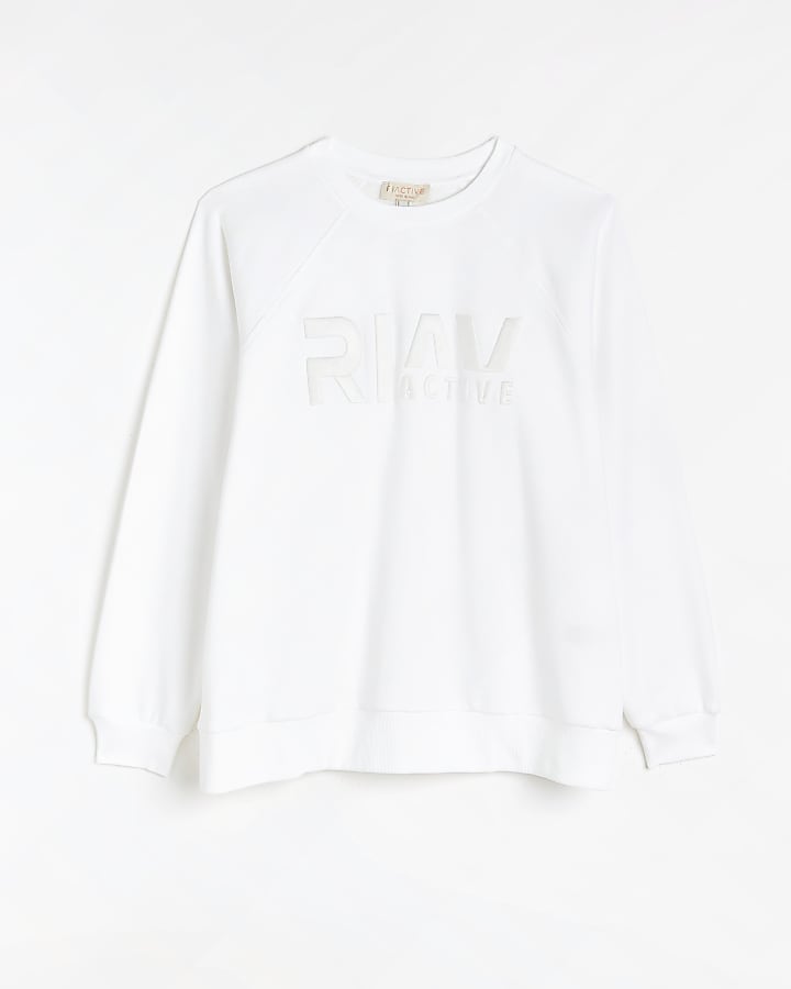 White RI Active embossed sweatshirt