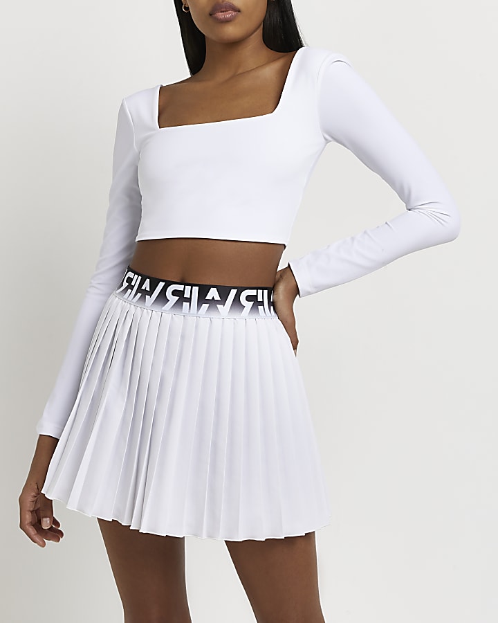 White RI Active pleated mini skirt
