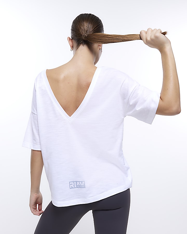 White RI Active short sleeve t-shirt