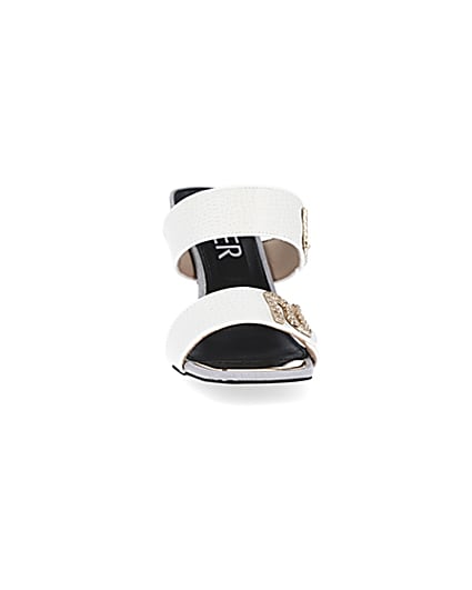 360 degree animation of product White RI branded heeled mules frame-20