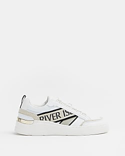 White RI branded trainers