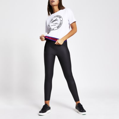 White RI Couture elasticated hem T-shirt