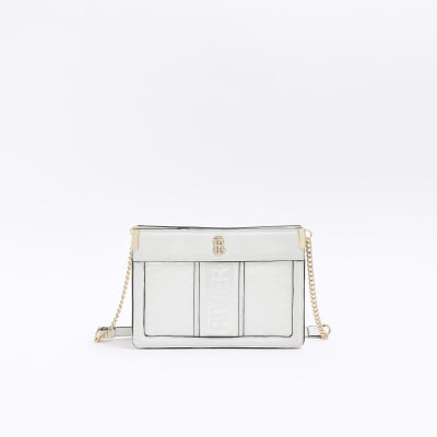White RI cross body satchel