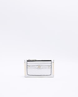 White RI embossed purse