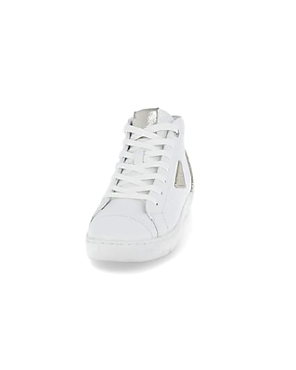 360 degree animation of product White RI high top trainers frame-1