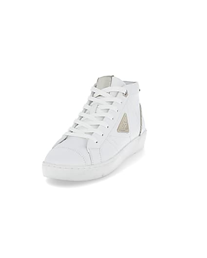 360 degree animation of product White RI high top trainers frame-2