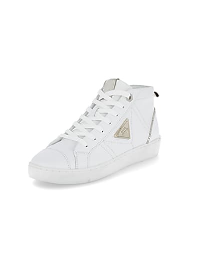 360 degree animation of product White RI high top trainers frame-3
