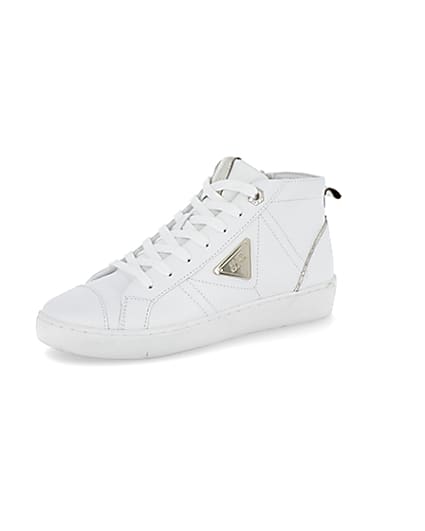 360 degree animation of product White RI high top trainers frame-4