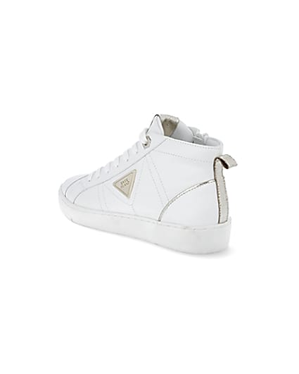 360 degree animation of product White RI high top trainers frame-9