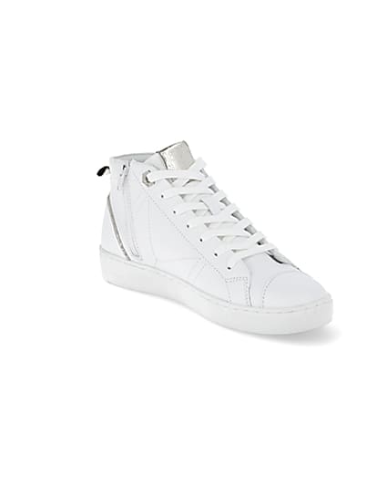 360 degree animation of product White RI high top trainers frame-21
