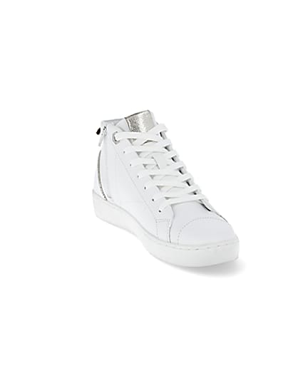 360 degree animation of product White RI high top trainers frame-22