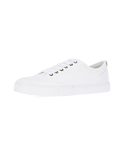 360 degree animation of product White RI lace up plimsolls frame-1
