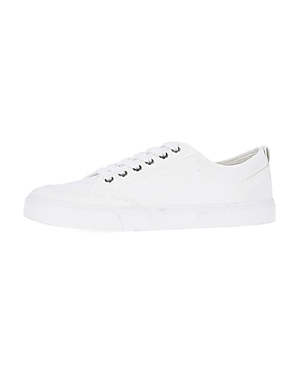 360 degree animation of product White RI lace up plimsolls frame-2
