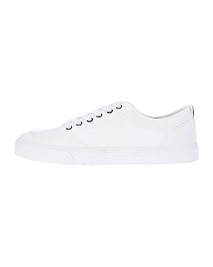 360 degree animation of product White RI lace up plimsolls frame-3