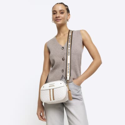 River island white online handbag