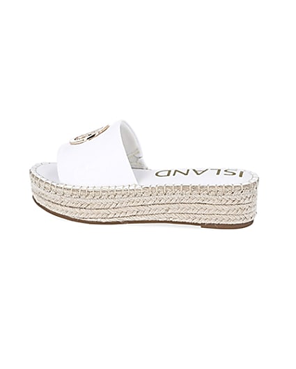 360 degree animation of product White RI patent embossed espadrille mules frame-4