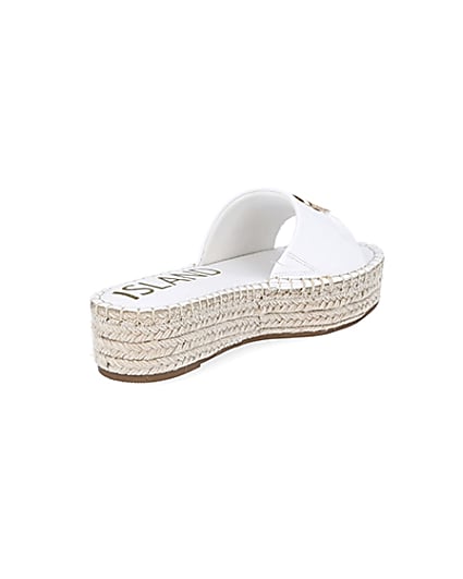 360 degree animation of product White RI patent embossed espadrille mules frame-12