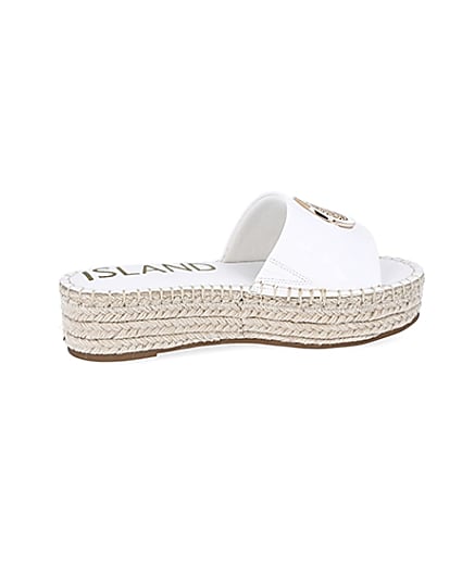 360 degree animation of product White RI patent embossed espadrille mules frame-14