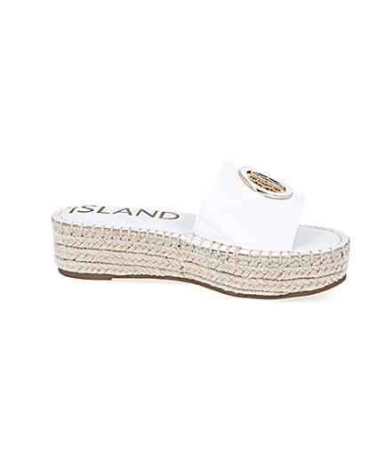 360 degree animation of product White RI patent embossed espadrille mules frame-16