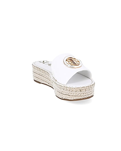 360 degree animation of product White RI patent embossed espadrille mules frame-19