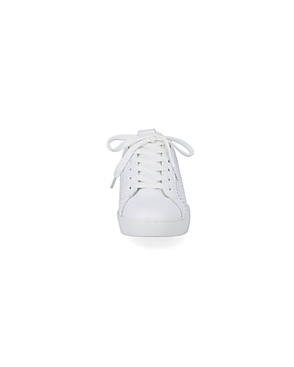360 degree animation of product White RI perforated lace-up trainers frame-21