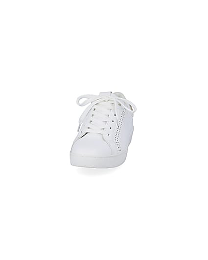 360 degree animation of product White RI perforated lace-up trainers frame-22