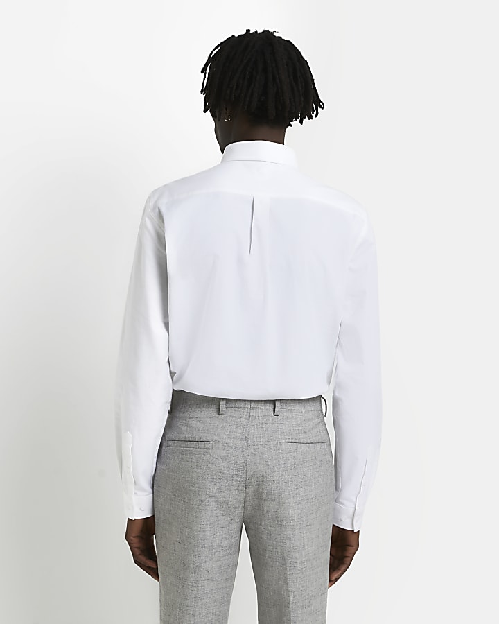 White RI Slim fit long sleeve Oxford shirt