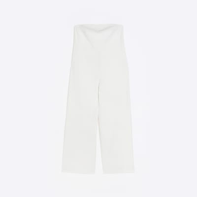 White RI Studio bandeau wide leg jumpsuit