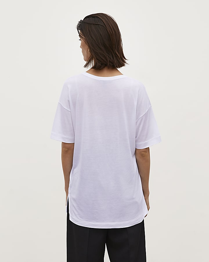 White RI Studio Deep V-neck T-shirt