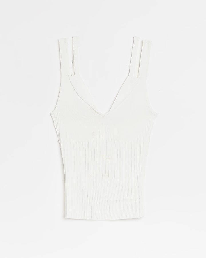 White RI Studio Double Layer Knitted Vest Top