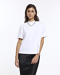 White RI Studio high neck jersey t-shirt