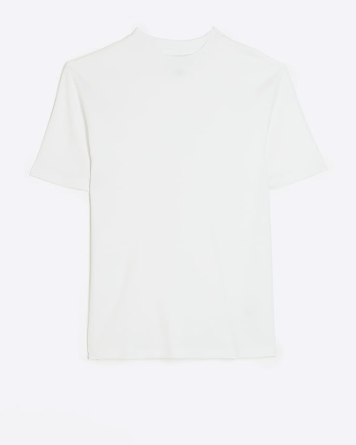 White RI Studio slim fit high neck t-shirt